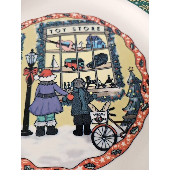 Homer Laughlin turano toy store kids 12-in dinner plate Xmas unique green - Picture 4 of 6